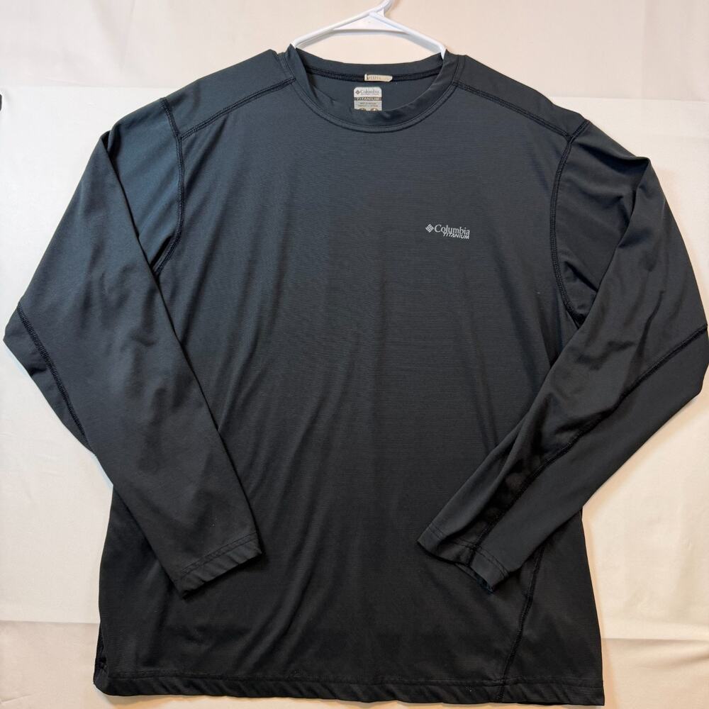 Columbia Sportswear Titanium Mens Long Sleeve Crew Shirt Black Size Large